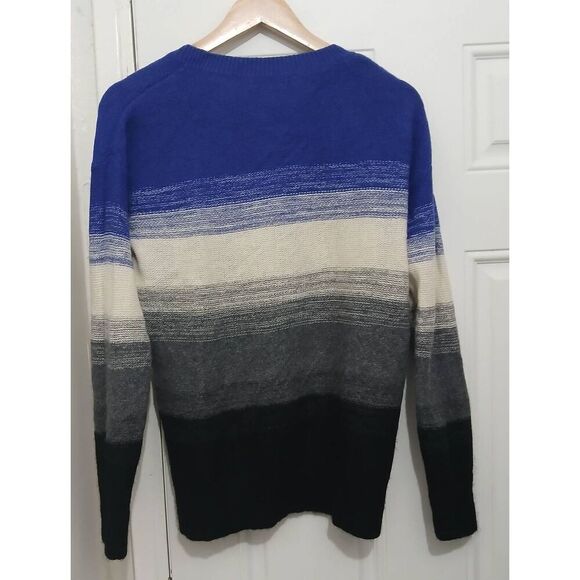 Aqua cashmere womens large 100% cashmere sweater cobalt royal blue gray - Picture 5 of 7